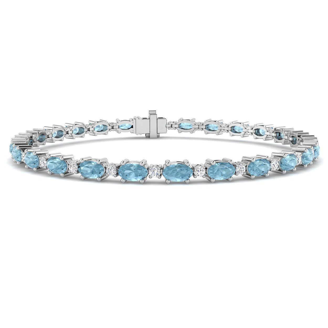 Aquamarine Bracelet in 9K White Gold