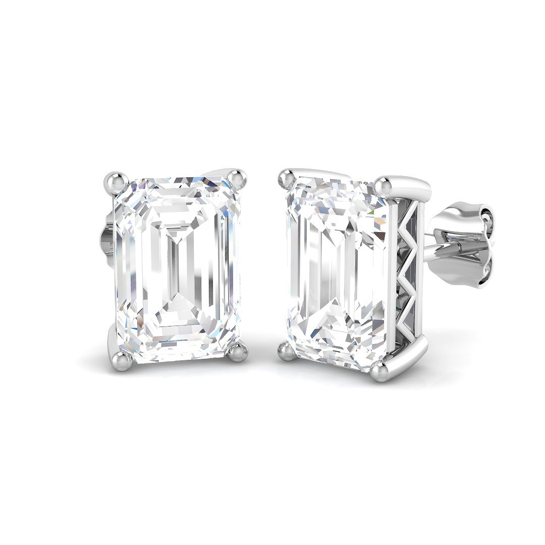 5.03ct Lab-Grown Diamond Solitaire Earrings in 9K White Gold