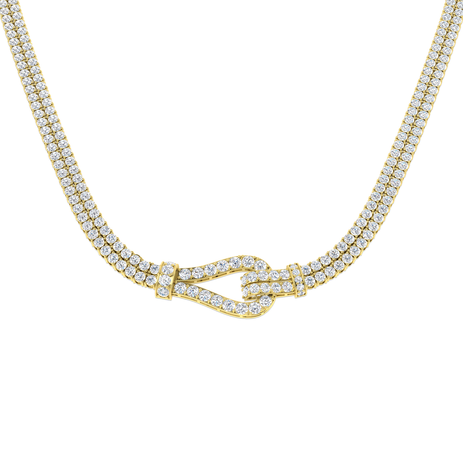 28.36ct Lab-Grown Diamond Paper Clip Necklace in 9K Yellow Gold