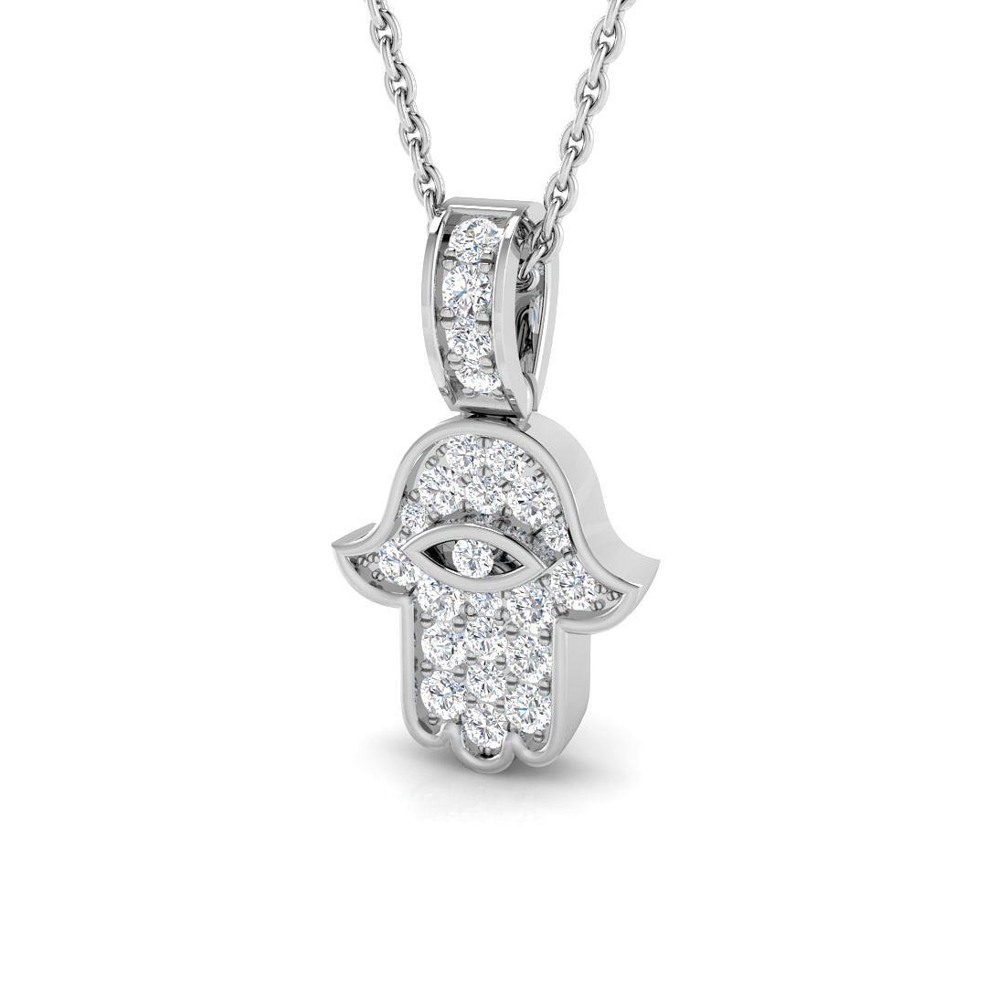 0.23ct Lab-Grown Diamond Religious Pendant in 9K White Gold