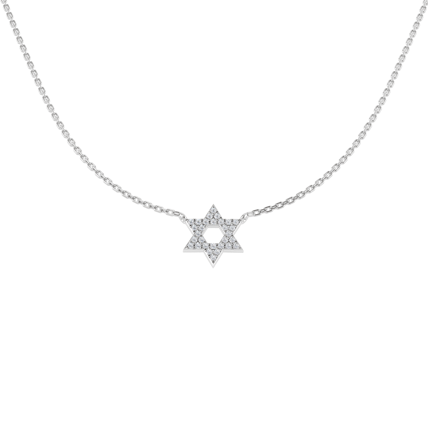 0.12ct Natural Diamond Shape Necklace in 9K White Gold