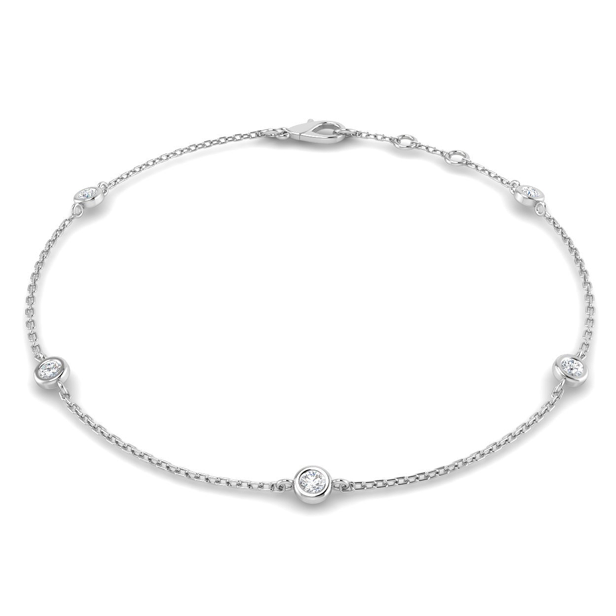 0.20ct Lab-Grown Diamond Spectacle & Solitaire Bracelet in 9K White Gold