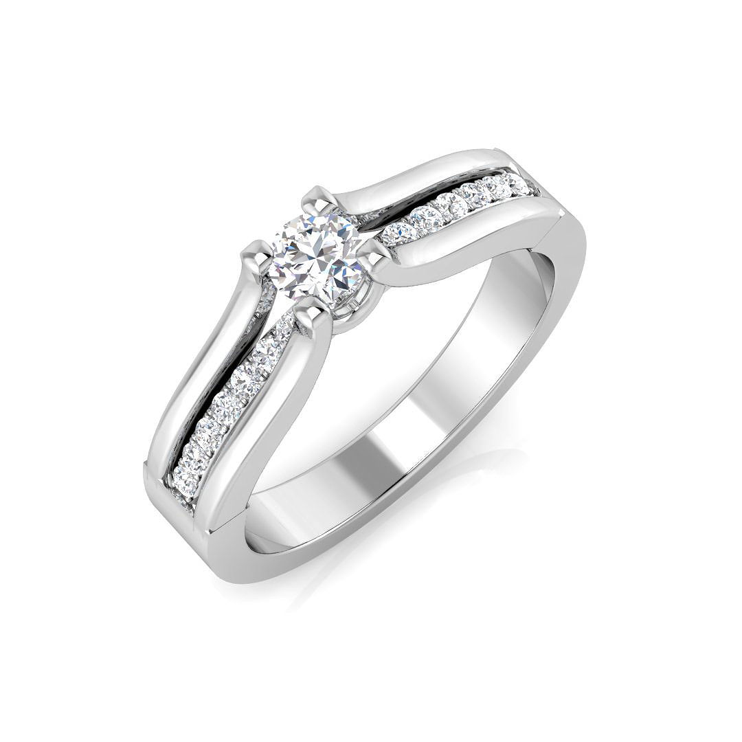 0.24ct Natural Diamond Engagement Rings Ring in 14K White Gold