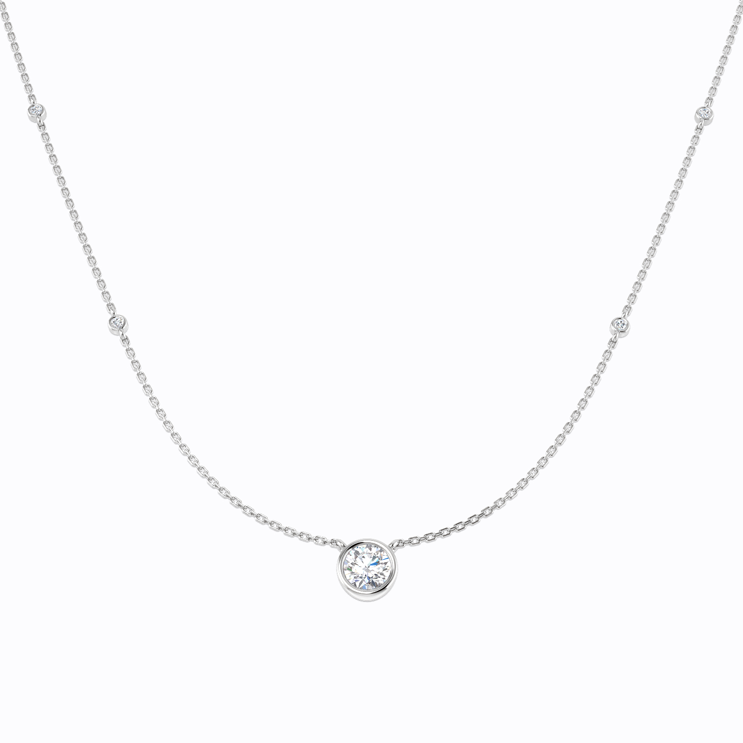 1.17ct Lab-Grown Diamond Spectacle Necklace in 9K White Gold