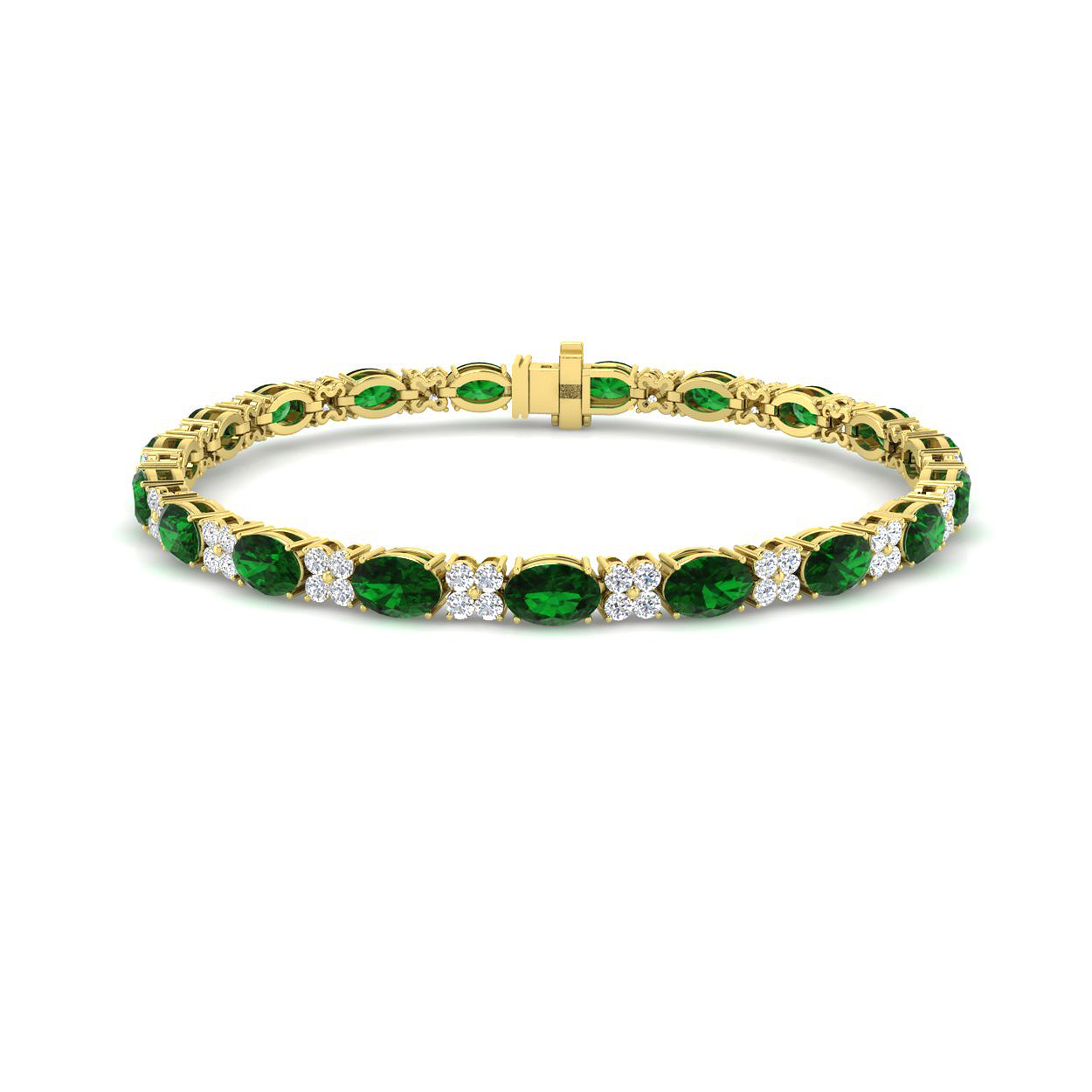 Emerald Bracelet in 9K Yellow Gold