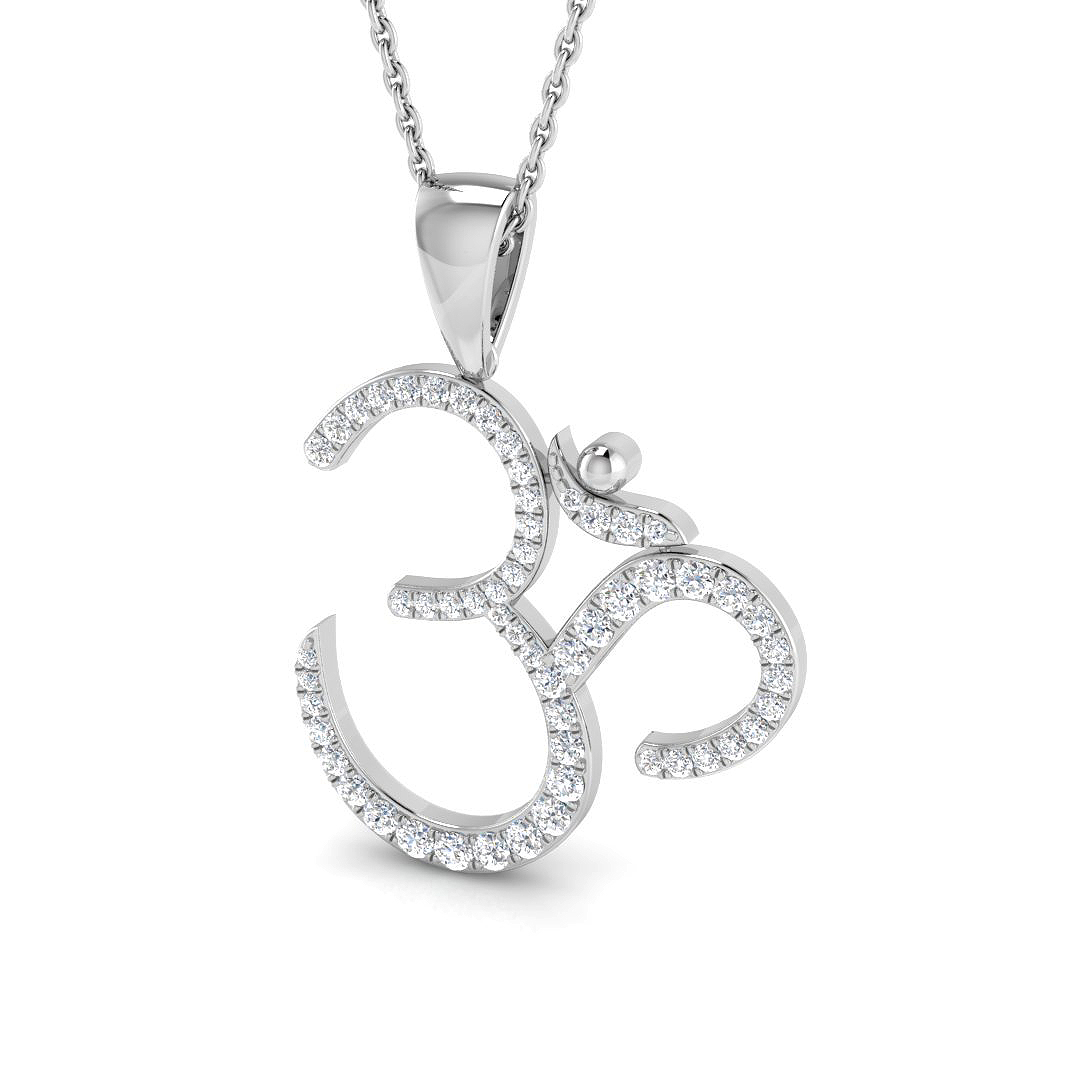 0.30ct Natural Diamond Religious Pendant in 18K White Gold