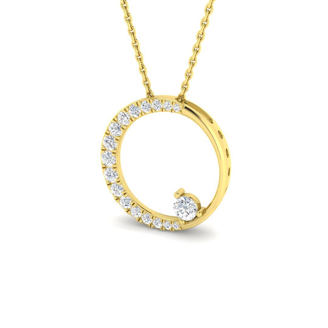 0.36ct Lab-Grown Diamond Circle of Life Pendant in 9K Yellow Gold