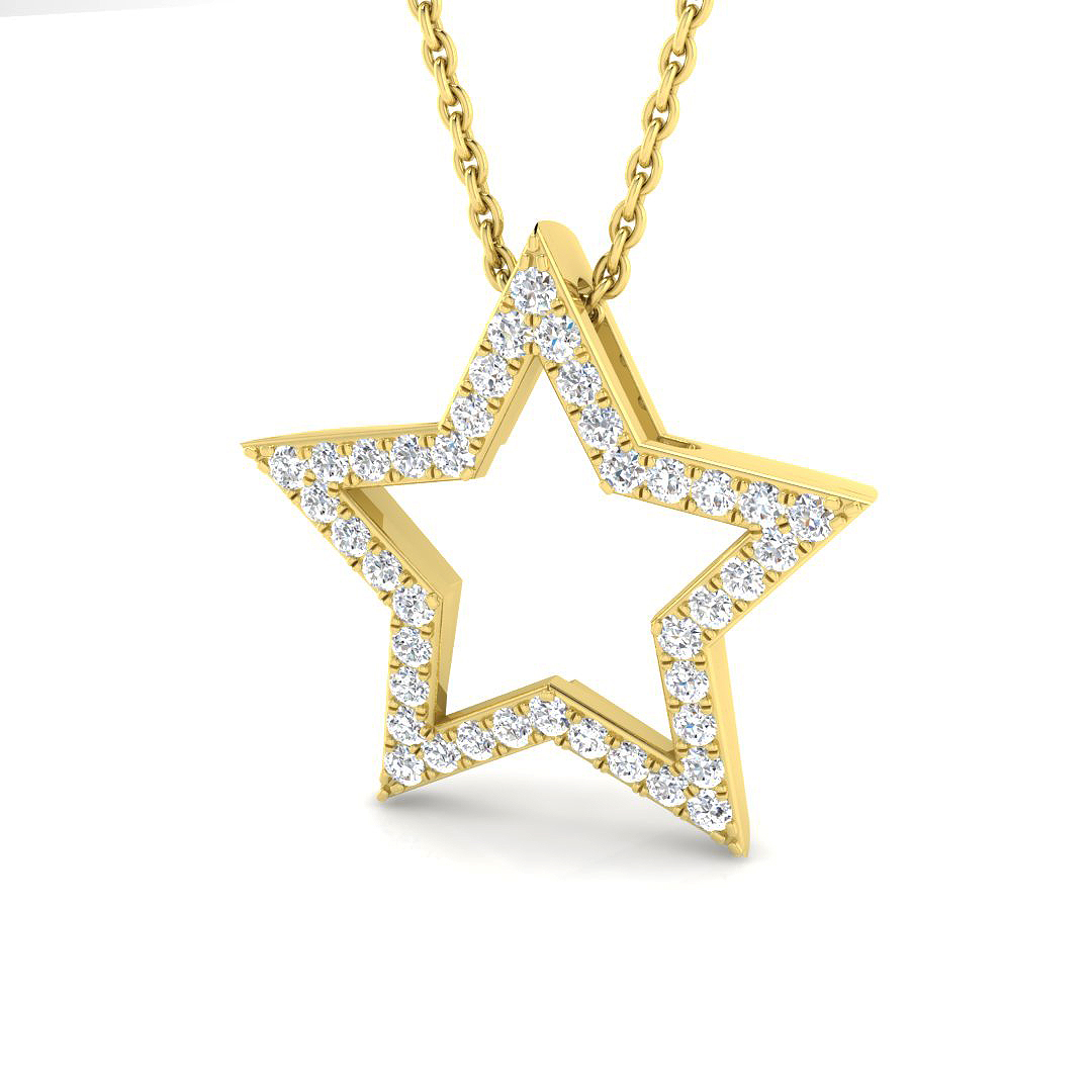 0.30ct Natural Diamond Shape Pendant in 9K Yellow Gold