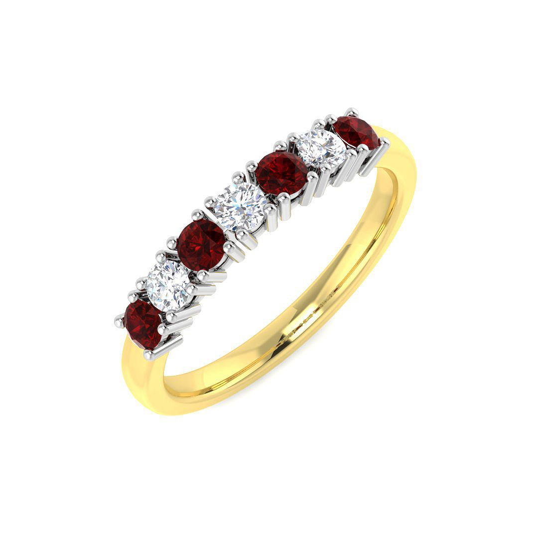 7 Stone Ring in 18K Two Tone