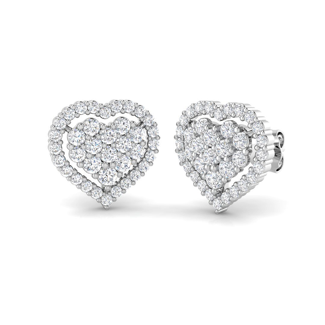 1.05ct Lab-Grown Diamond Cluster Earrings in 9K White Gold