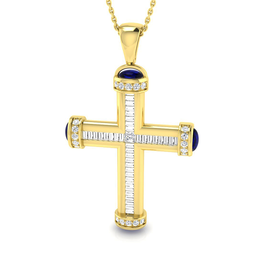 Cross Cross Pendant in 18K Yellow Gold