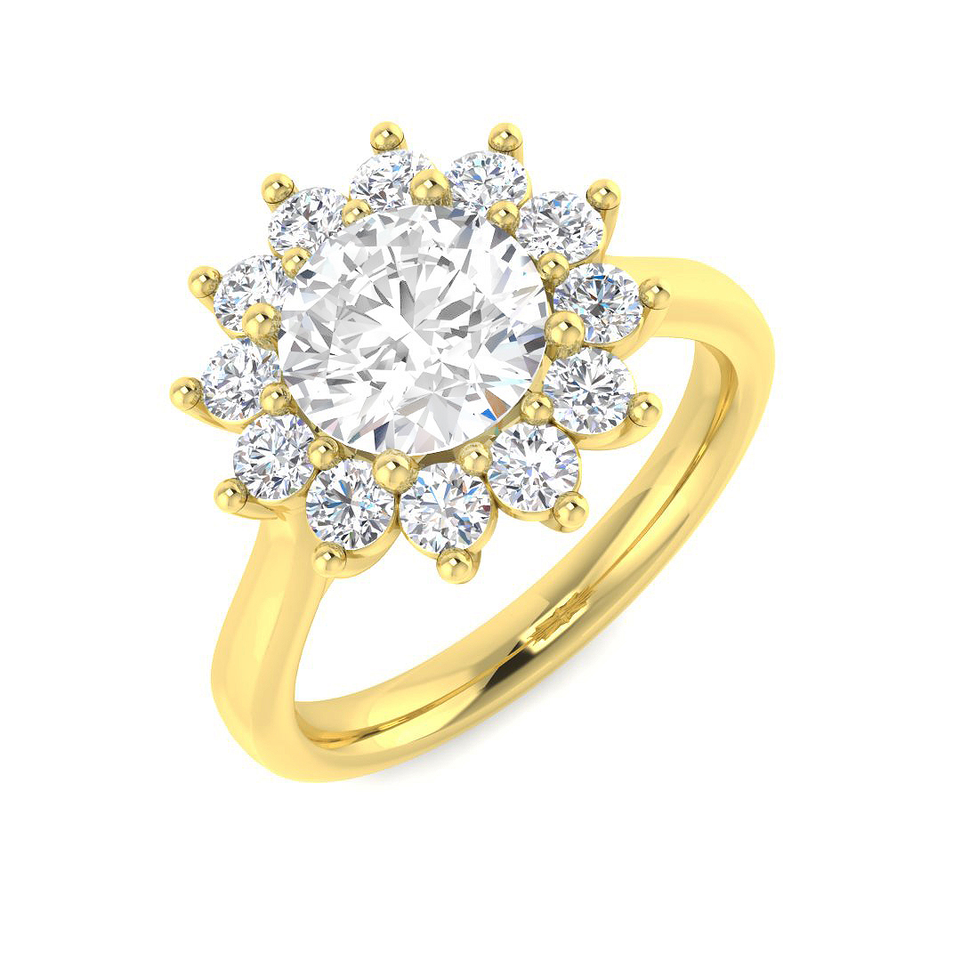 2.12ct Lab-Grown Diamond Engagement Rings Ring in 9K Yellow Gold