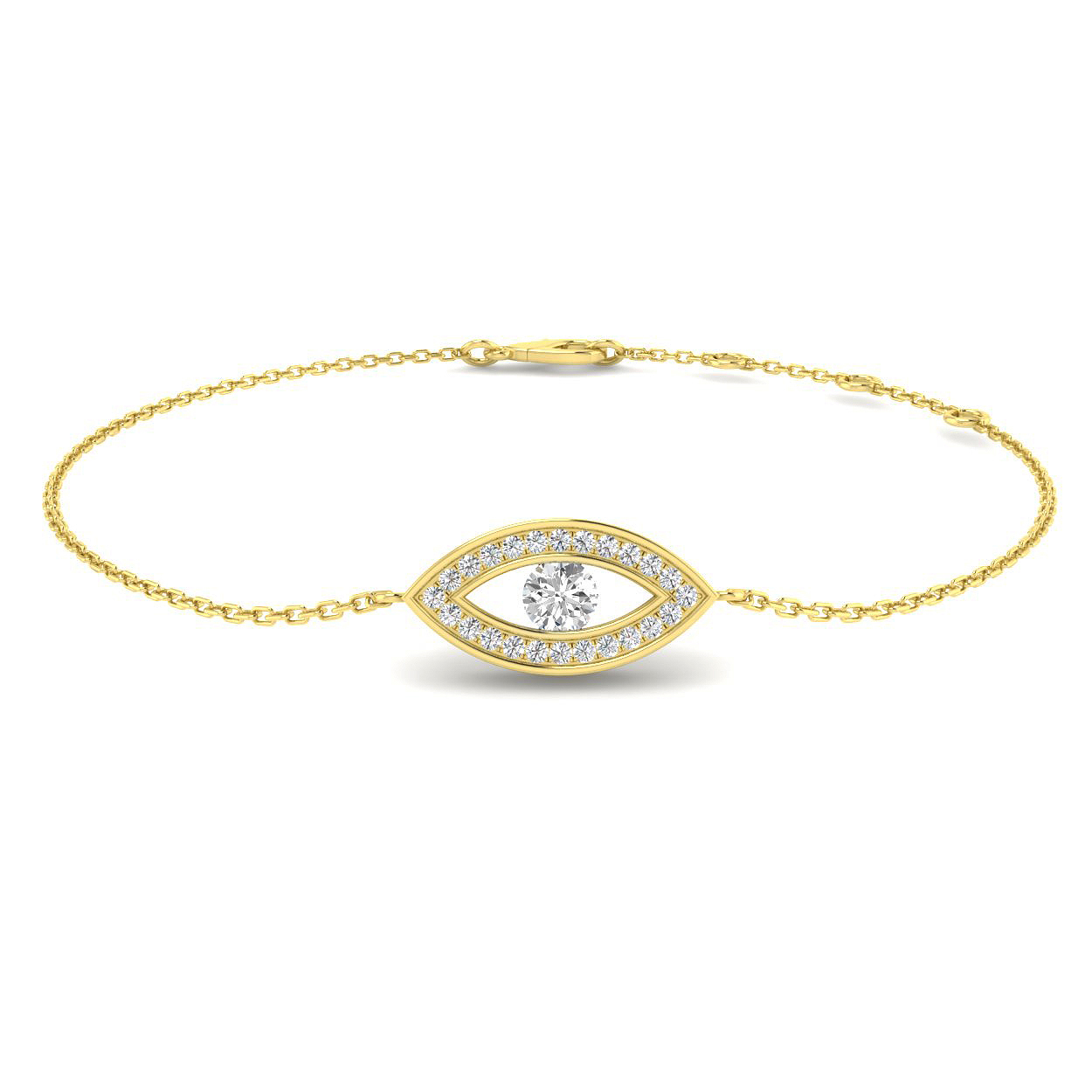 0.23ct Natural Diamond Religious Bracelet in 9K Yellow Gold