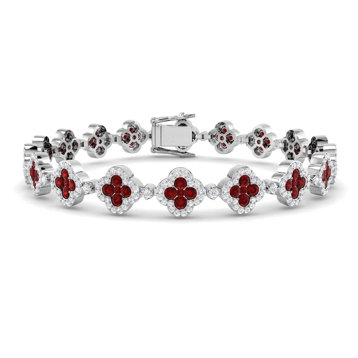 Clover Bracelet in 18K White Gold