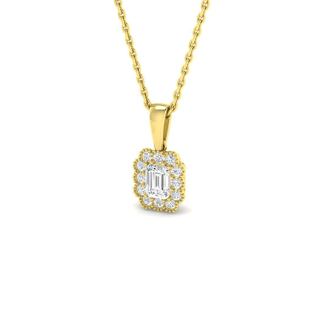0.38ct Natural Diamond Vintage Pendant in 9K Yellow Gold