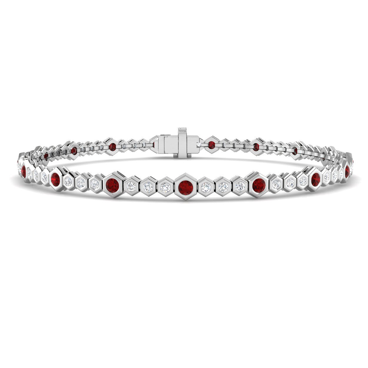 Ruby Bracelet in 9K White Gold