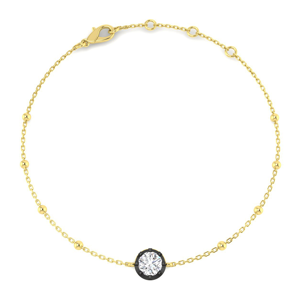 0.50ct Lab-Grown Diamond Spectacle & Solitaire Bracelet in 9K Yellow Gold