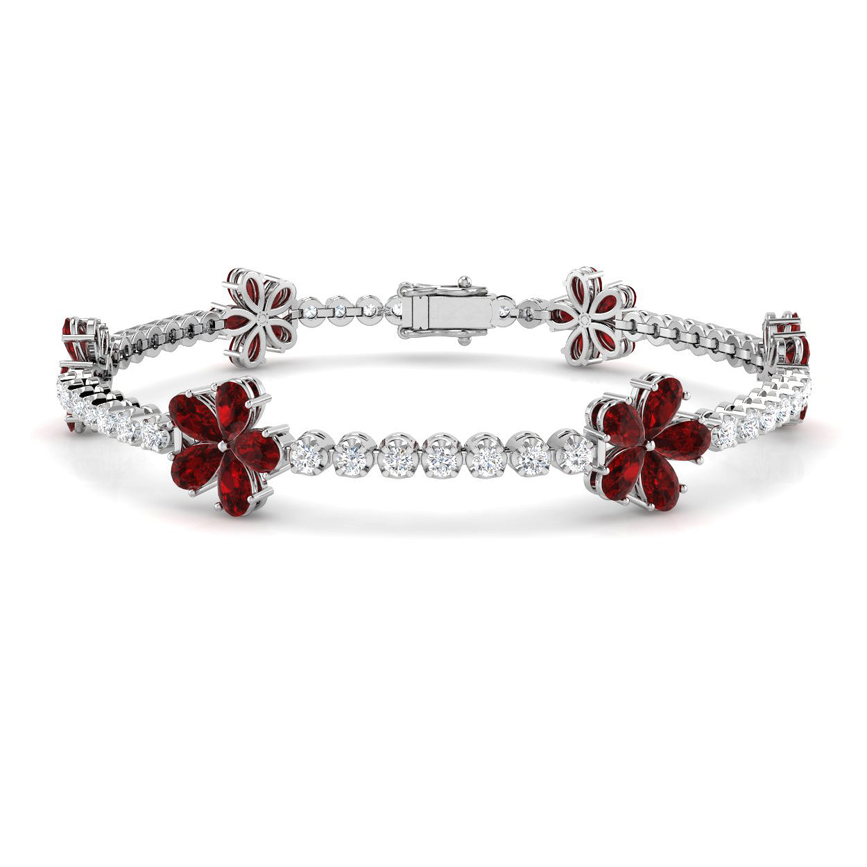 Ruby Bracelet in 18K White Gold