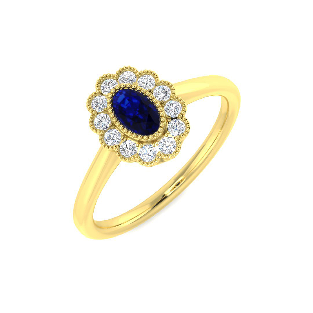 Multi Sapphire Ring in 9K Yellow Gold