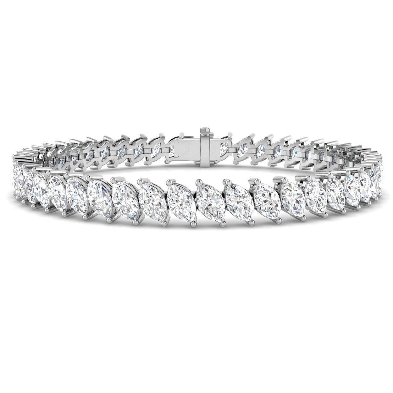 11.95ct Natural Diamond Tennis Bracelet in 9K White Gold