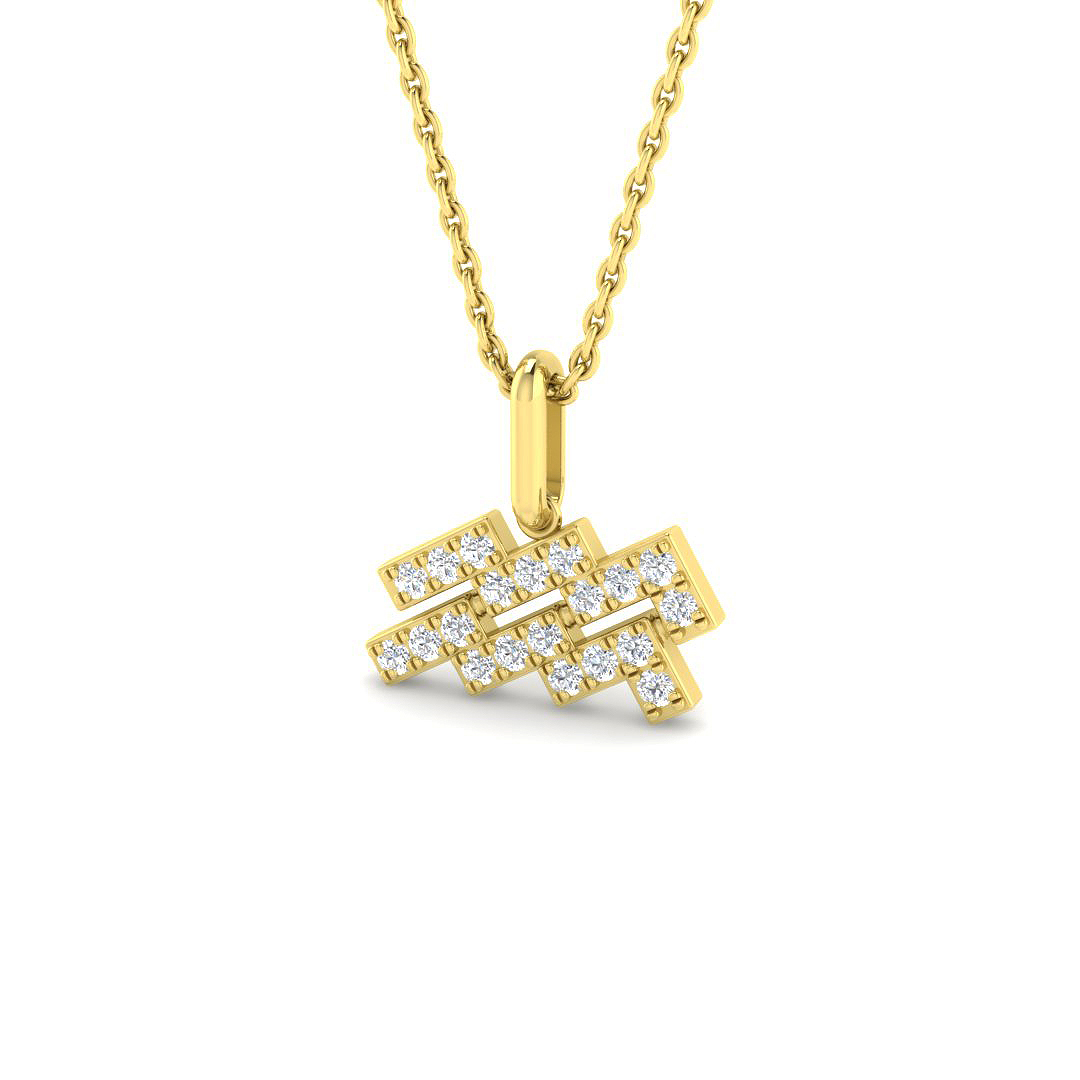 0.19ct Lab-Grown Diamond Star Signs Pendant in 9K Yellow Gold