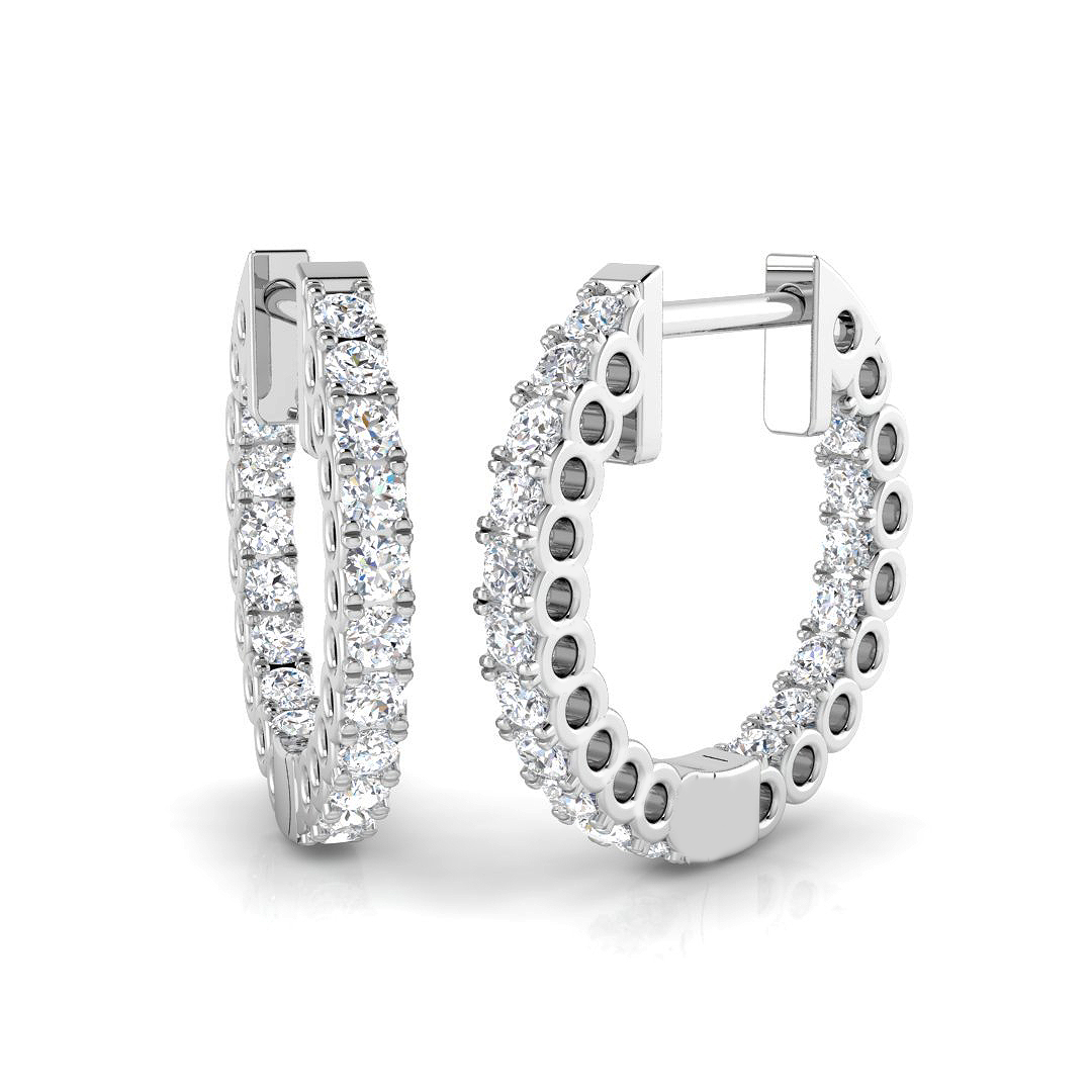0.49ct Lab-Grown Diamond Hoops Earrings in 9K White Gold