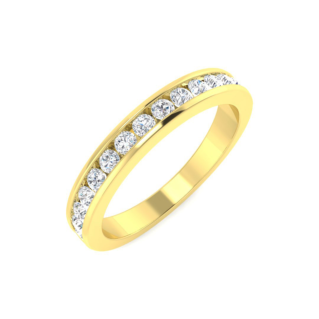 0.44ct Natural Diamond Half Eternity Ring in 9K Yellow Gold