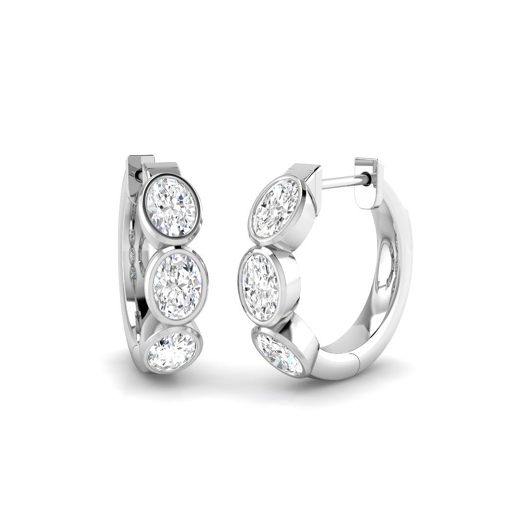 0.87ct Lab-Grown Diamond Hoops Earrings in 9K White Gold