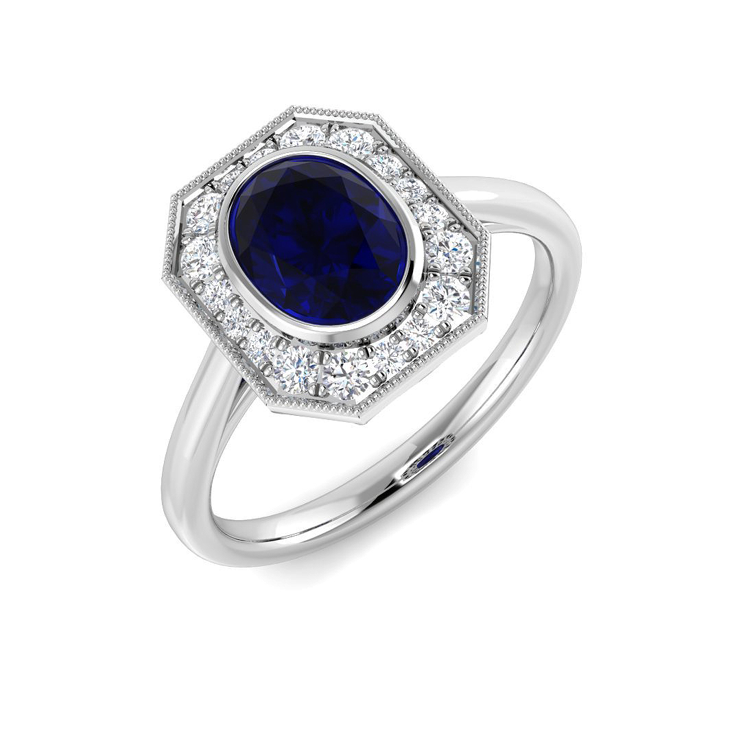 Vintage Ring in 9K White Gold