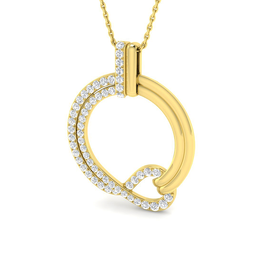 0.57ct Natural Diamond Circle of Life Pendant in 9K Yellow Gold