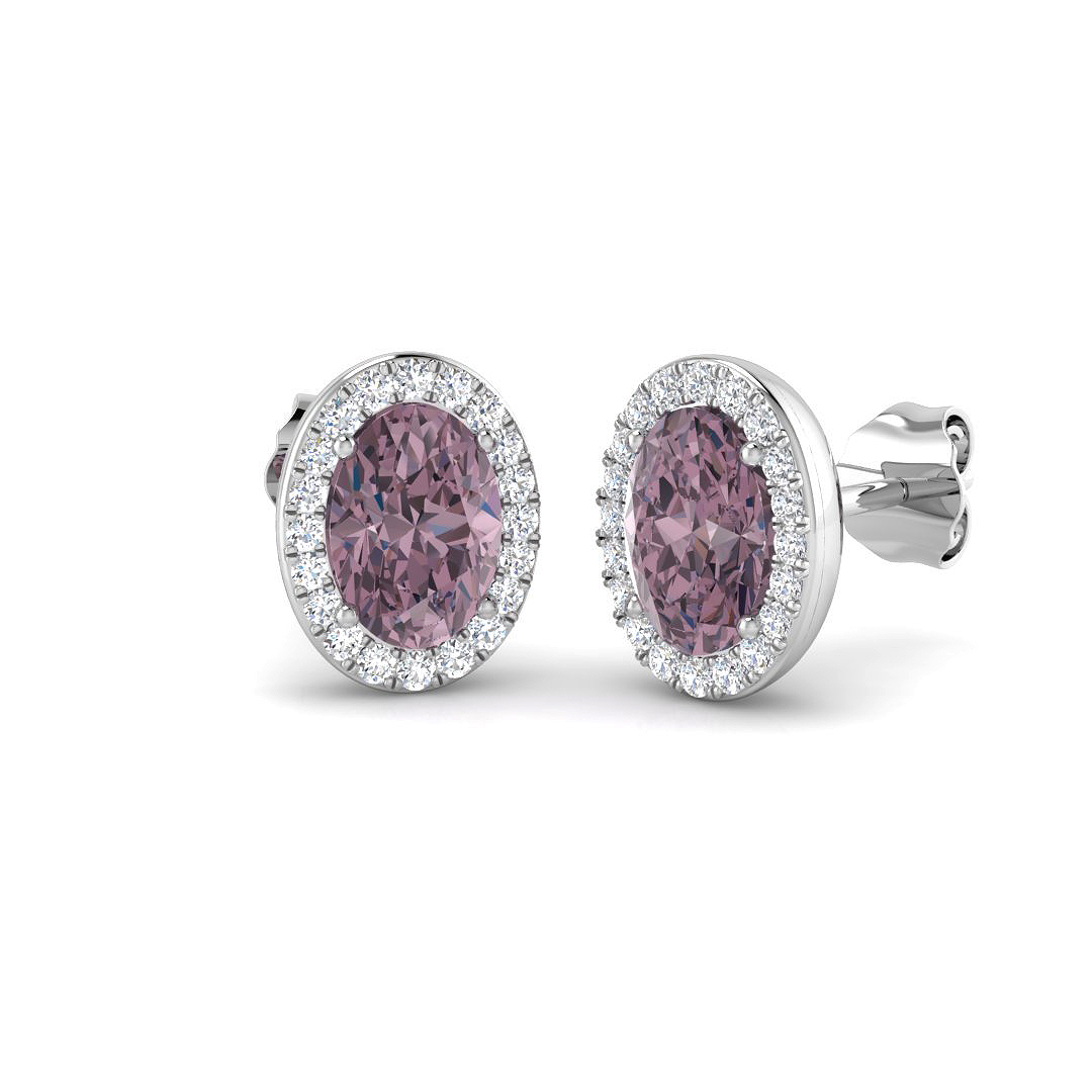 Multi Sapphire Earrings in 9K White Gold