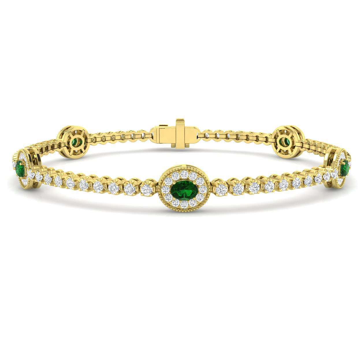 Emerald Bracelet in 9K Yellow Gold