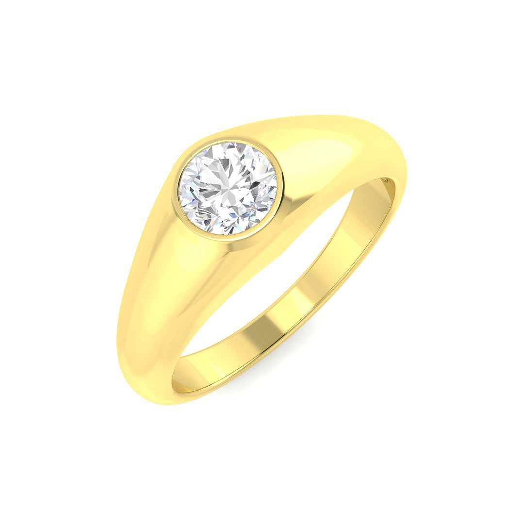 0.50ct Lab-Grown Diamond Signet Ring in 9K Yellow Gold