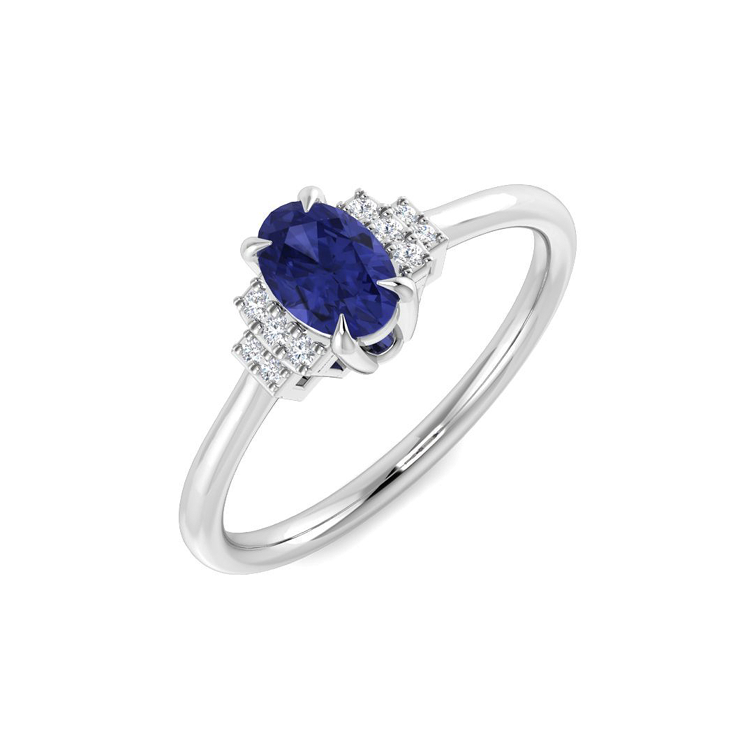 Tanzanite Ring in 9K White Gold