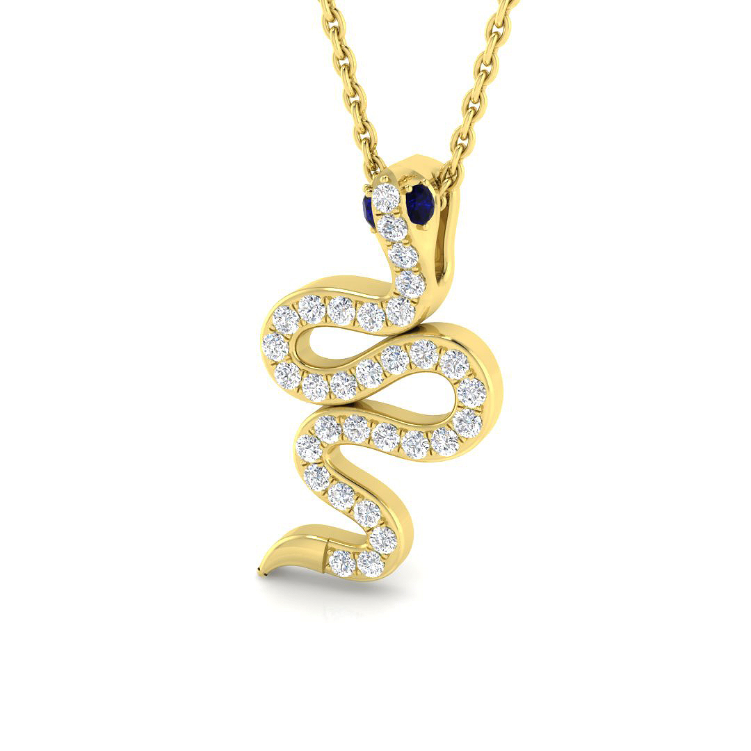 Blue Sapphire Pendant in 9K Yellow Gold