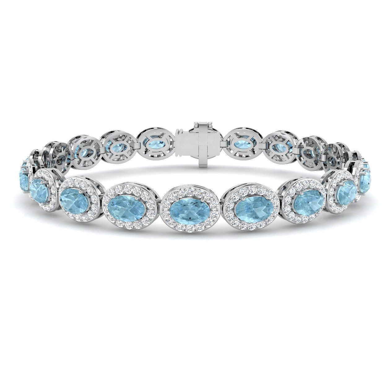 Aquamarine Bracelet in 9K White Gold