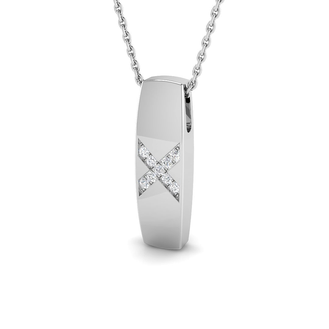 0.05ct Natural Diamond Fancy Pendant in 18K White Gold