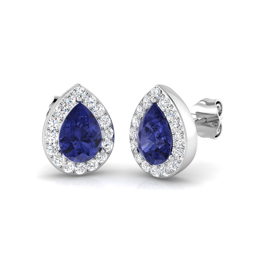 Tanzanite Earrings in 9K White Gold