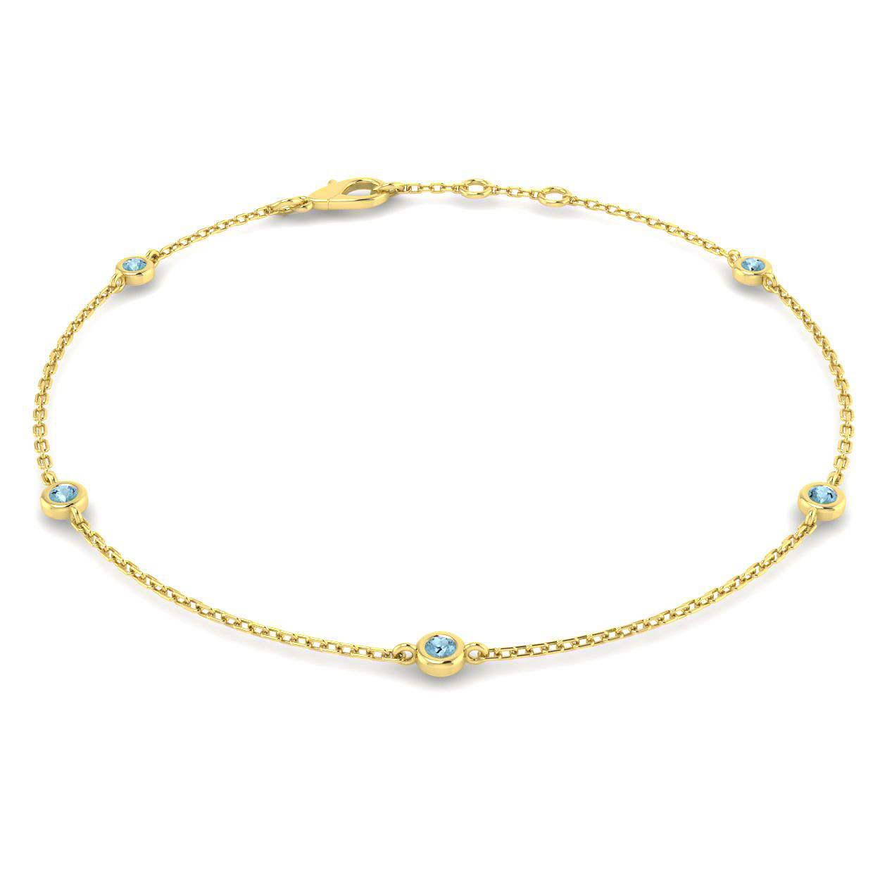 Aquamarine Bracelet in 9K Yellow Gold