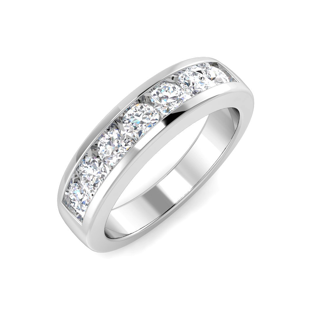 0.80ct Natural Diamond 6-10 Stone Ring in Platinum Platinum