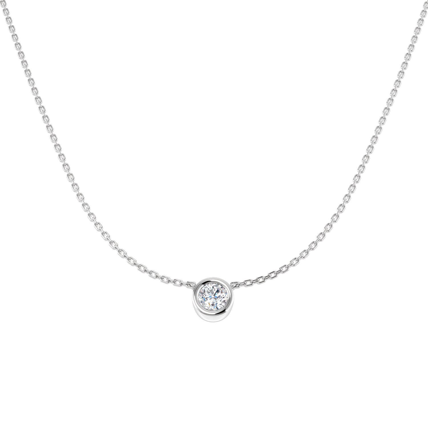 0.50ct Lab-Grown Diamond Solitaire Necklace in 9K White Gold