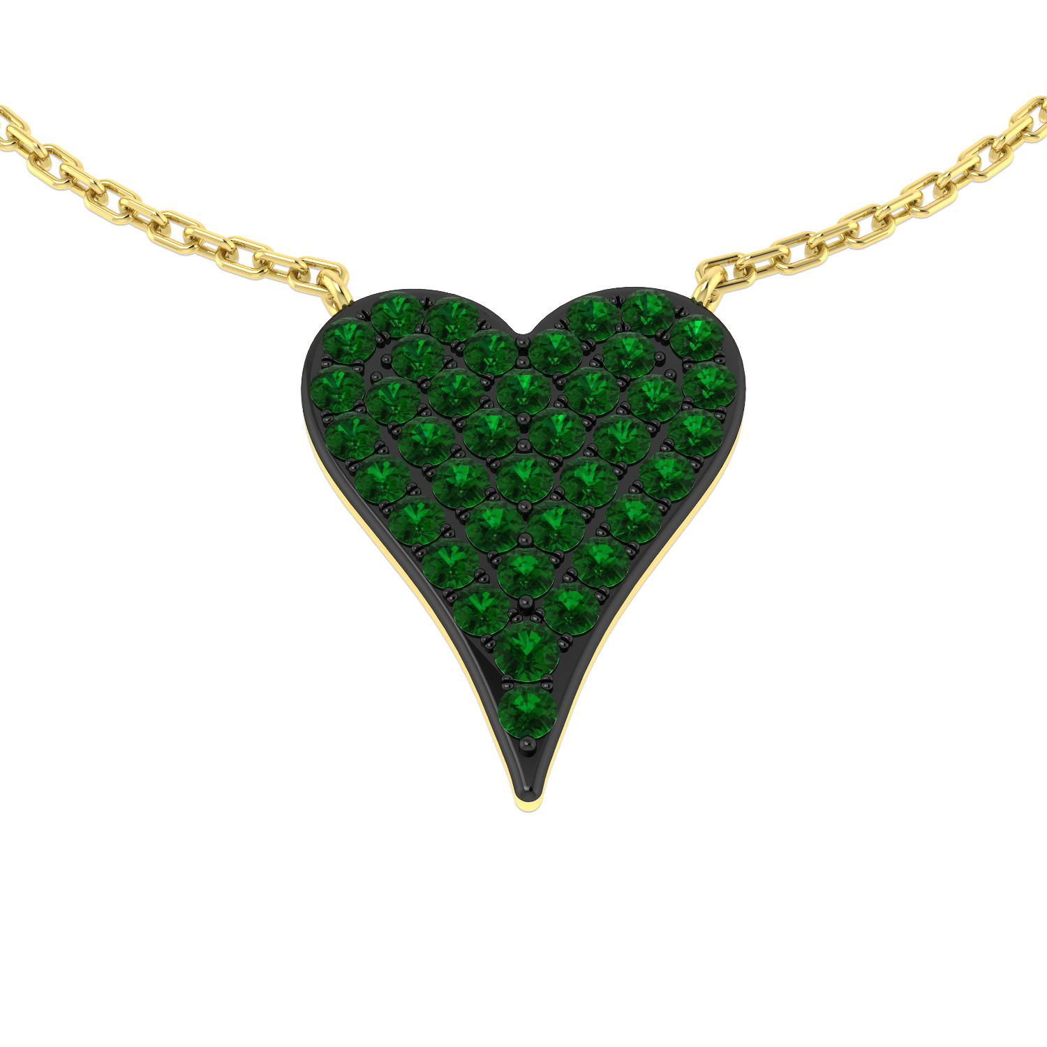 0.53ct Natural Diamond Heart Necklace in 18K Yellow Gold