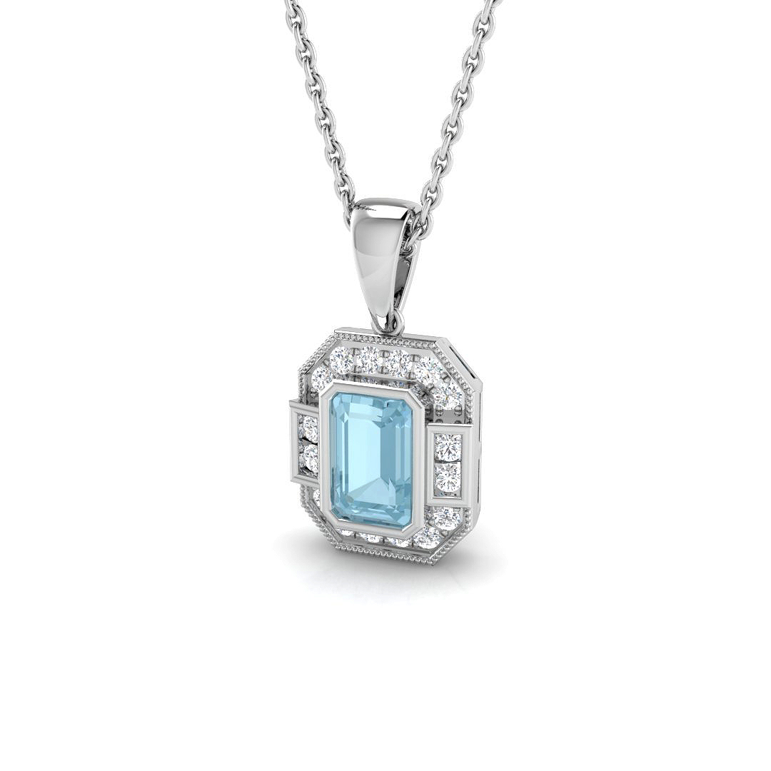 Vintage Pendant in 9K White Gold