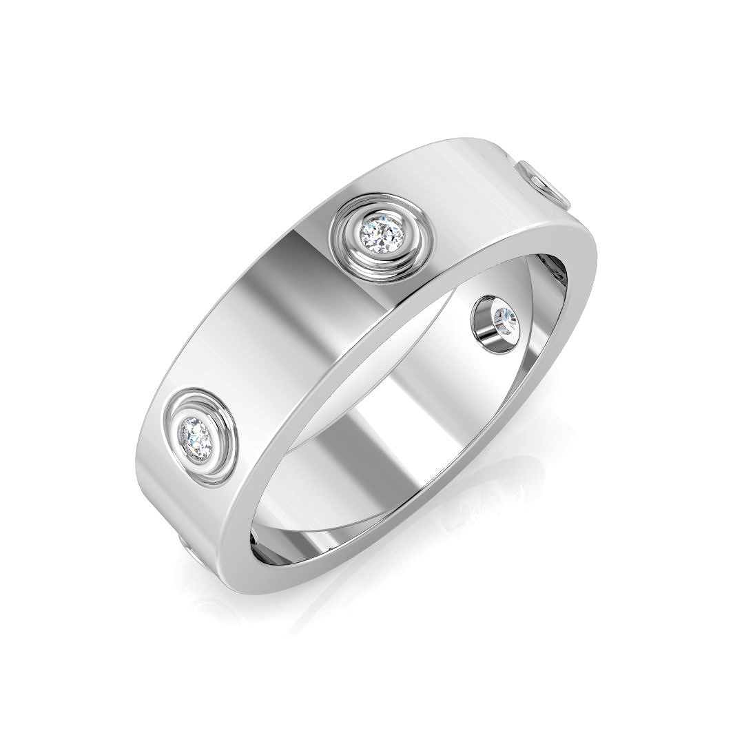 0.11ct Natural Diamond Half Eternity Ring in 9K White Gold