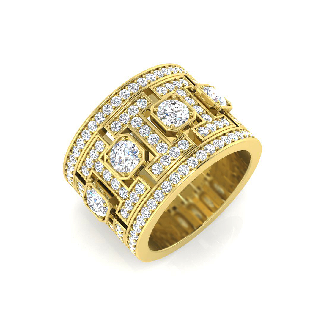 1.62ct Natural Diamond Fancy Ring in 18K Yellow Gold