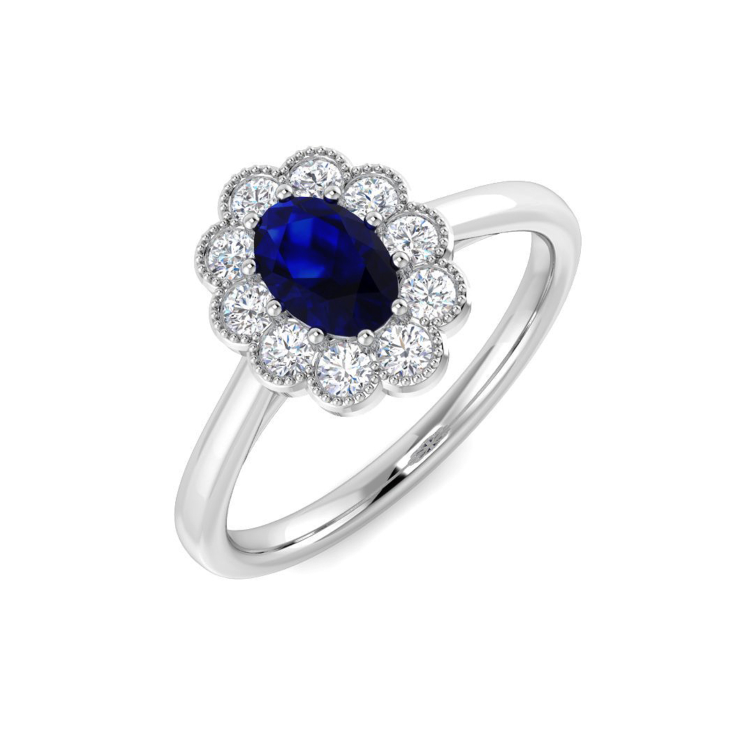 Vintage Ring in 9K White Gold