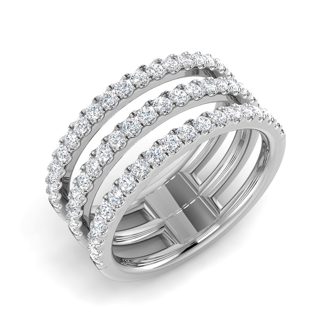 0.78ct Natural Diamond Fancy Ring in 18K White Gold