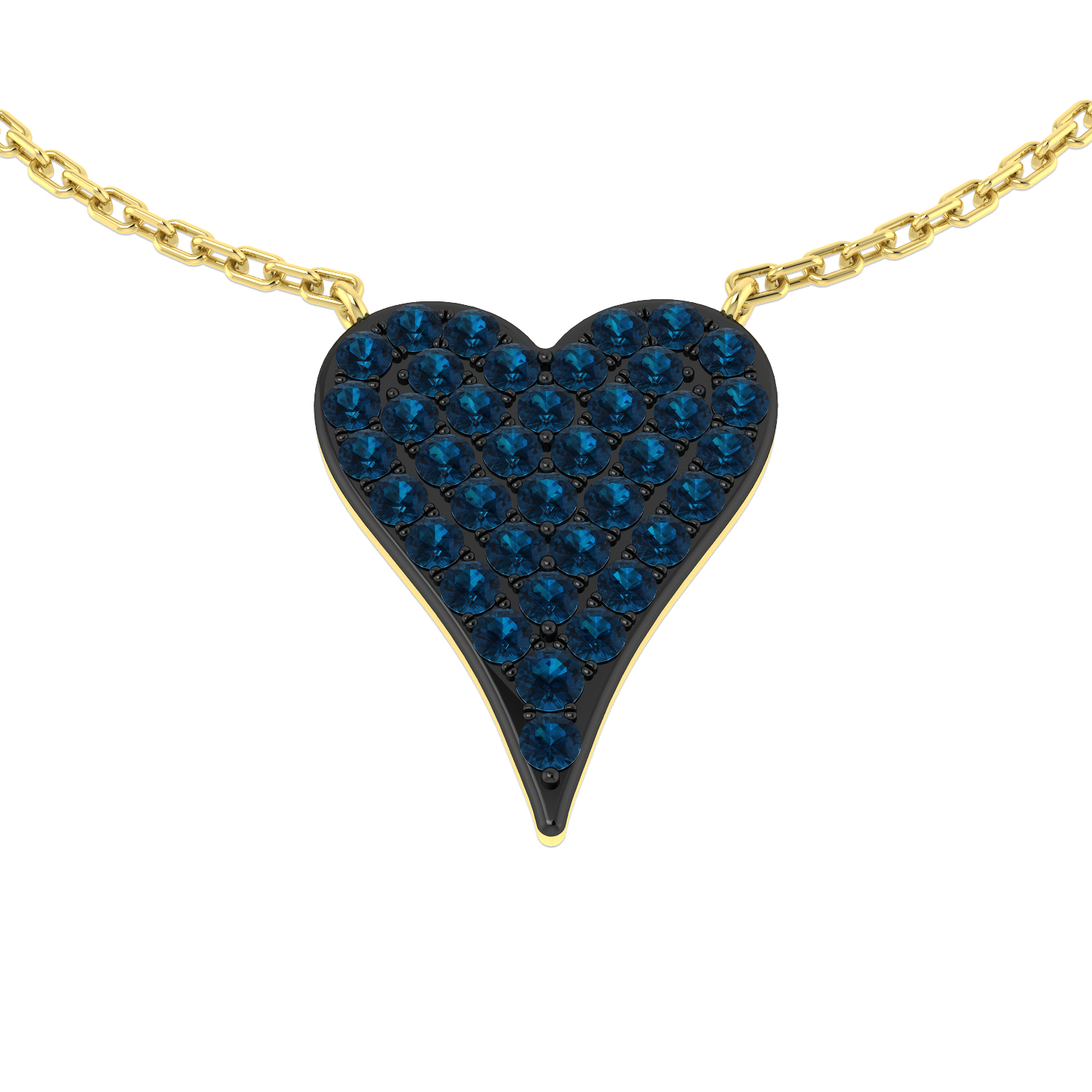 0.50ct Natural Diamond Heart Necklace in 18K Yellow Gold