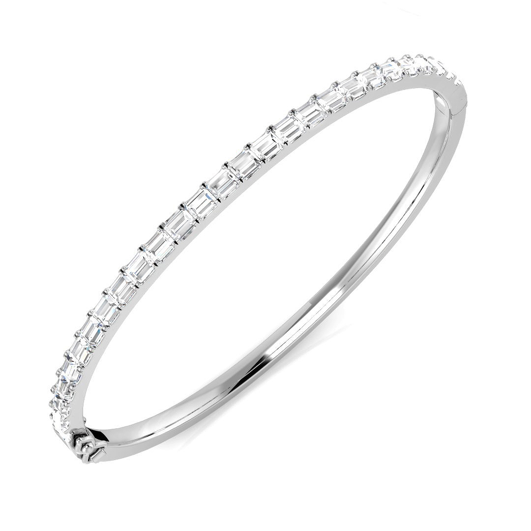 2.66ct Natural Diamond Eternity Bangle in 18K White Gold