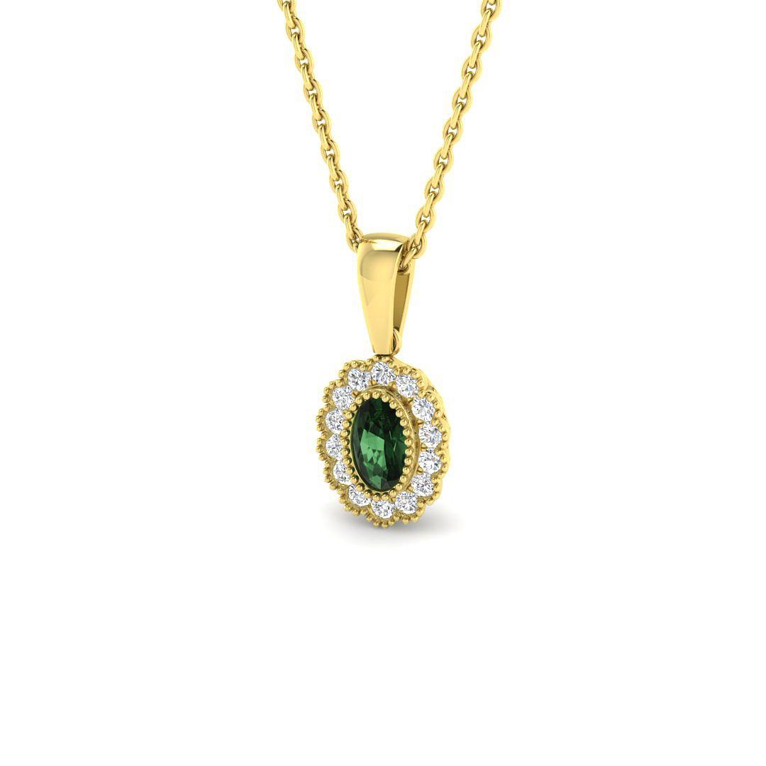 Halo Pendant in 9K Yellow Gold